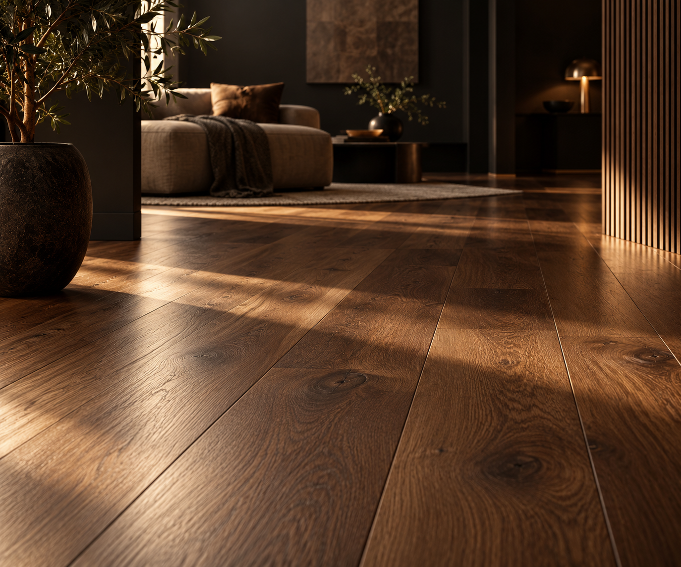 Rich hardwood flooring in a modern home interior